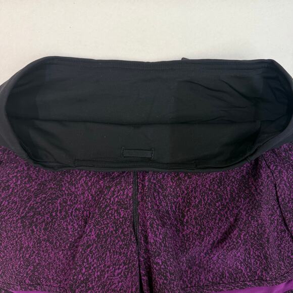 Lululemon Run Times Shorts 4" Inseam Purple Black Lined Running Athletic Size 4 - Picture 3 of 8